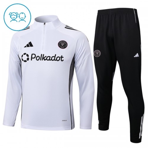 Inter Miami CF Sweat d'Entraînement Quarter-Zip 2025-26 Blanche Enfant Inter Miami CF Sweat d'Entraînement Quarter-Zip 2025-26 Blanche Enfant